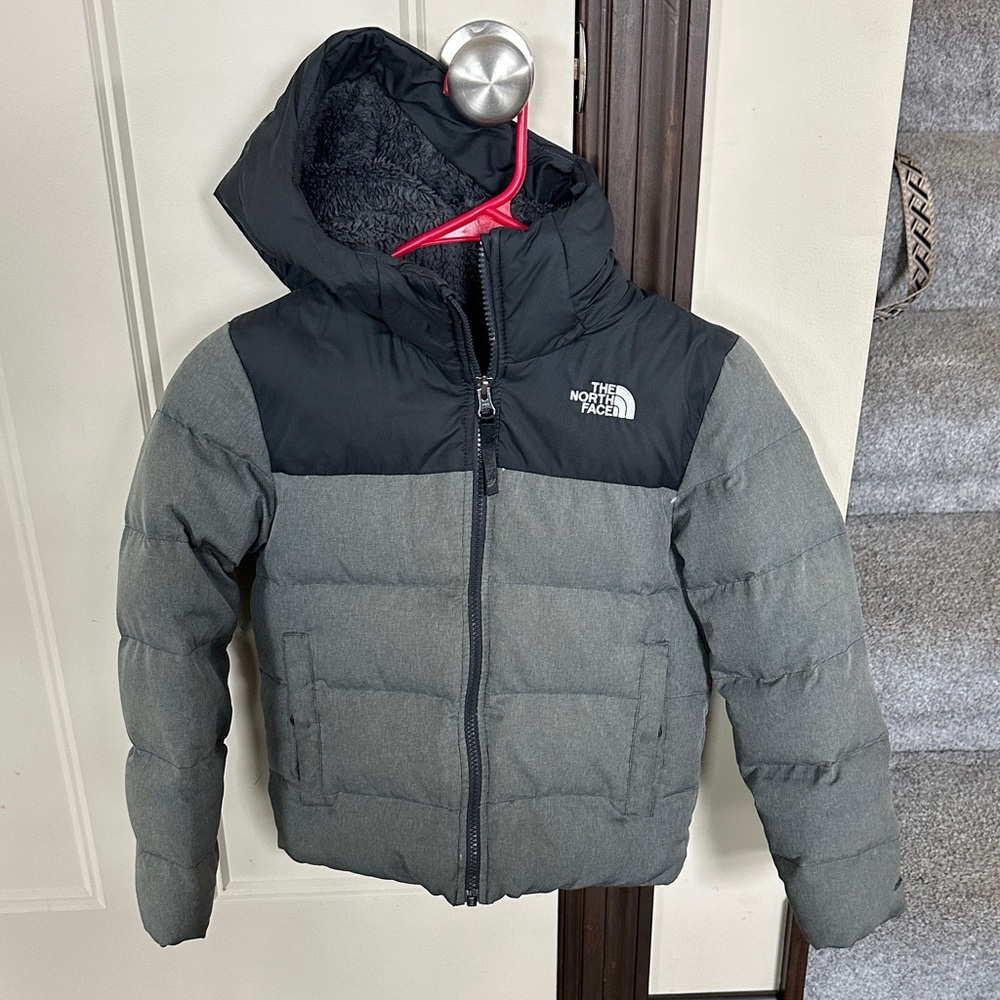 The North Face Charcoal and Black Fleece-Lined Jacket
